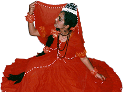 Photo of Manimekalai in an Indian dance